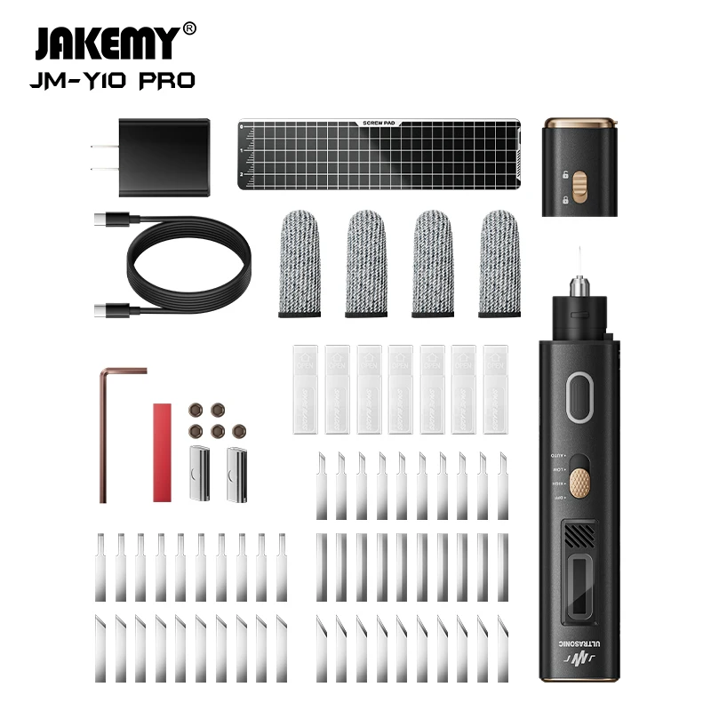 Jakemy JM-Y10 PRO Ultrasoon Snijmes Oververhittingsbeveiliging DIY Elektrisch Snijden Carving Slijpgereedschap Geschikt Modelbord