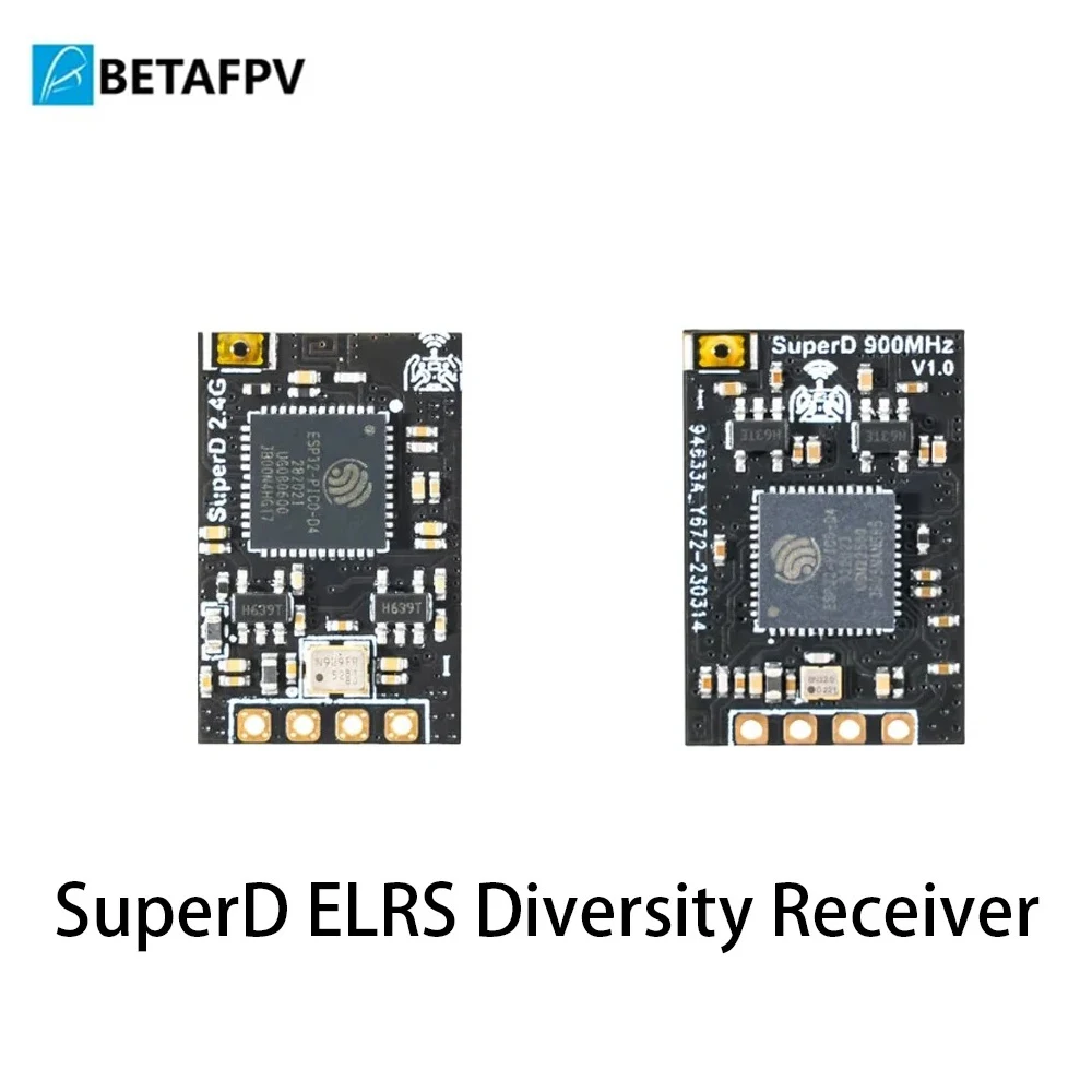 BETAFPV SuperD ELRS 1,1 g True Diversity Receiver TCXO 2,4 G/915/868 MHz Leichtgewicht für FPV-Flugkamerasystem mit großer Reichweite