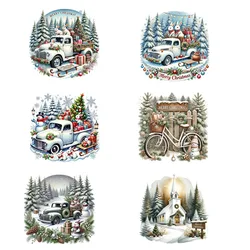 17Cm Sneeuw Kerst Charmant Dorp Hot Stamping Groothandel Kleding Hoodie Diy Mode Hot Stamping Sticker Afdrukken