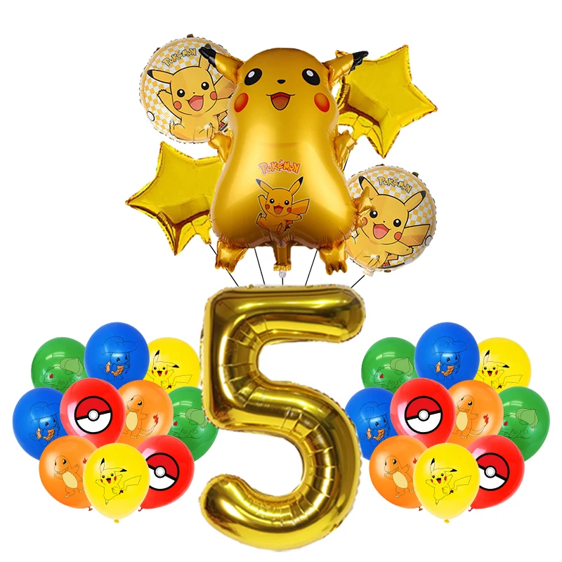 Pokemon Verjaardagsfeestje Decoratie Nieuwe Ligntning Pikachu Ballon Kid Event Supplies Wegwerp Servies Banner Achtergrond Plaat