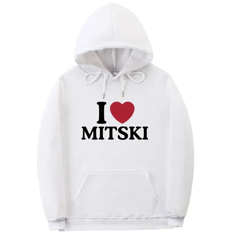 I Love Mitski Graphic Hoodie Men Women Fashion Oversized Sweatshirt Tops Men's Vintage Streetwear Unisex Y2K Long Sleeve Hoodies