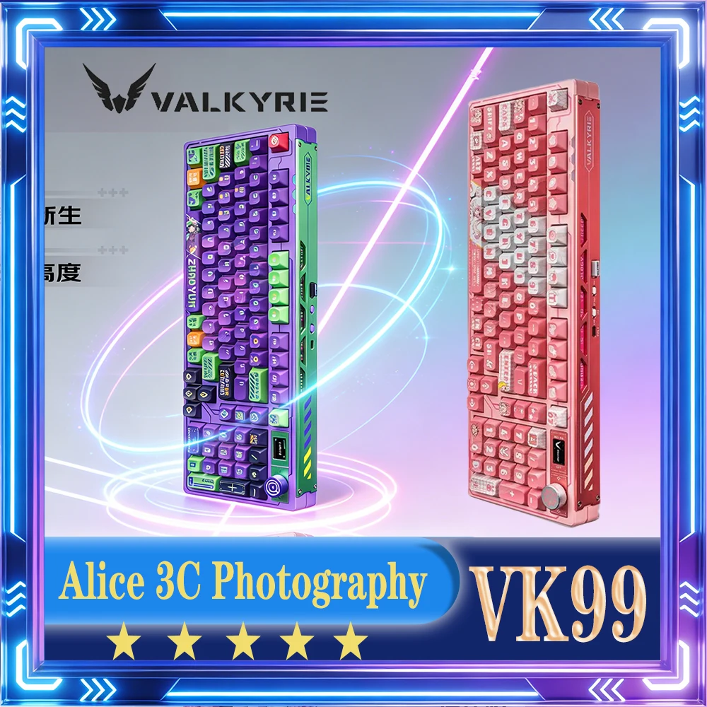 NEW VALKYRIE VK99  Mechanical Keyboard Wireless Keyboard Low Latency Tri-Mode  2.4G Hot Swap Hot Swap PC Accessory Office Gift
