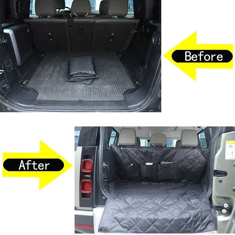 

1Pcs PVC black For Land Rover Defender 110 2020+ car trunk pet anti-dirty mat car interior modification protection accessories
