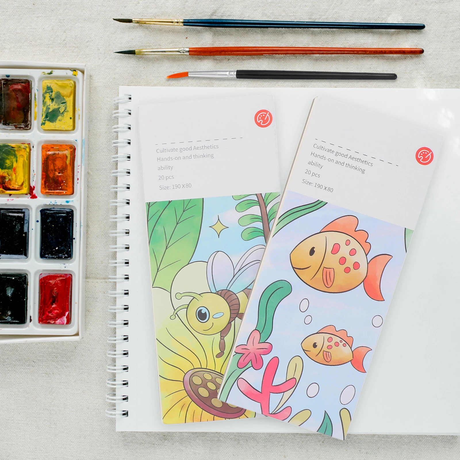 

1 Set Of Kids Watercolor Coloring Book Blank Cartoon Painting Pages For Toddlers Safe Paper Mini Party Gift Drawing