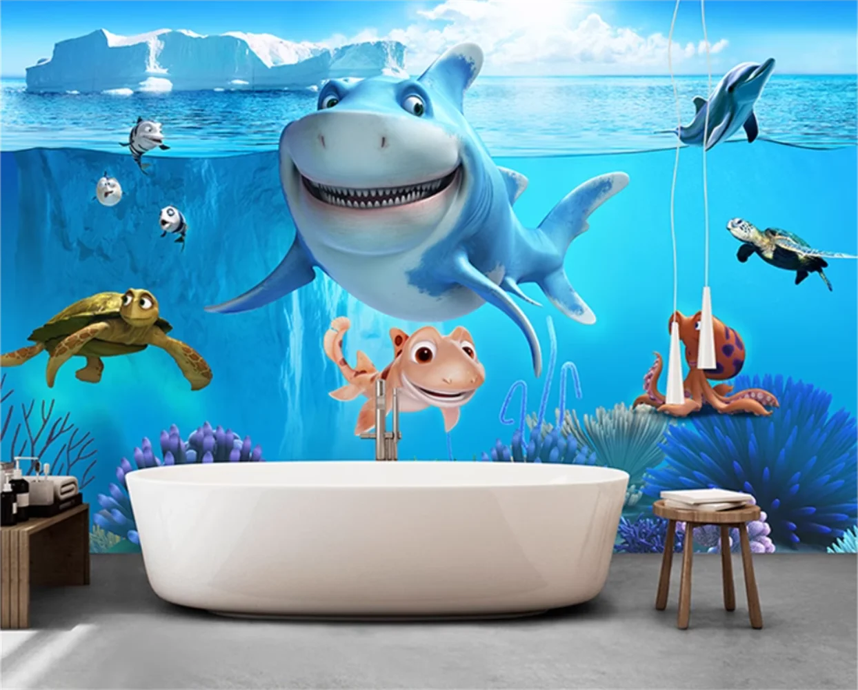 Underwater World Marine Life 3d Wallpaper Home Decoration Background Wall Poster Stickers Customization