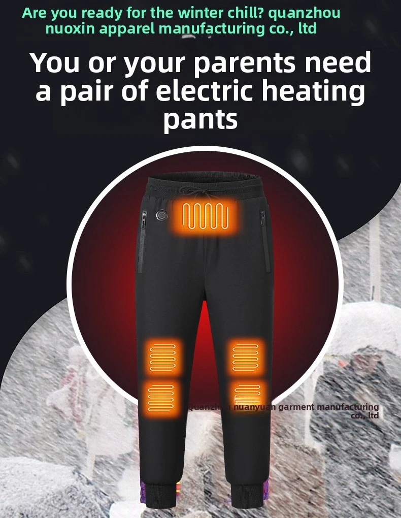 Winter Men's Heated Pants - Thermostatic Warm Thickened Cotton Pants USB Electric  Casual & Sports Long Pants