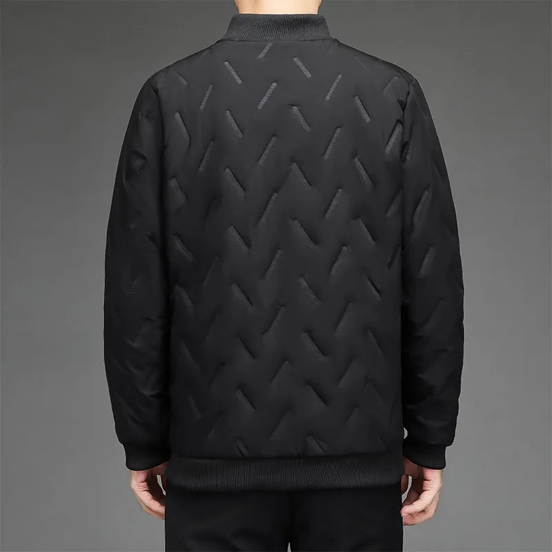 New Men'S Winter Trendy Plush Thick Jacket For Middle Aged Dad Fashionable And Casual Versatile Slim Fit Stand Collar Coat