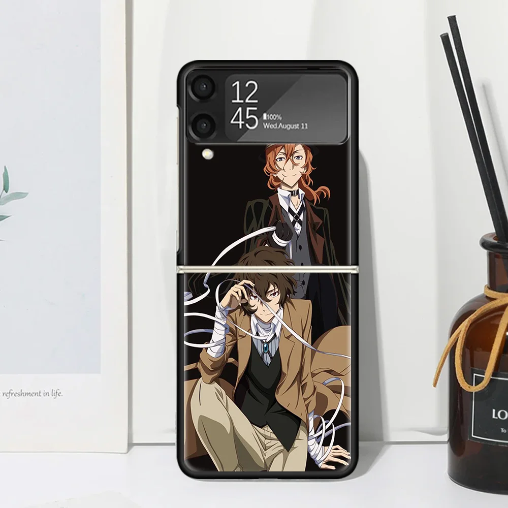 Bungo Stray Dogs Double Black Phone Case For Samsung Galaxy Z Flip Zflip 6 Flip6 5 Flip5 4 Flip4 3 Flip3 5G Art Fundas Black Cov