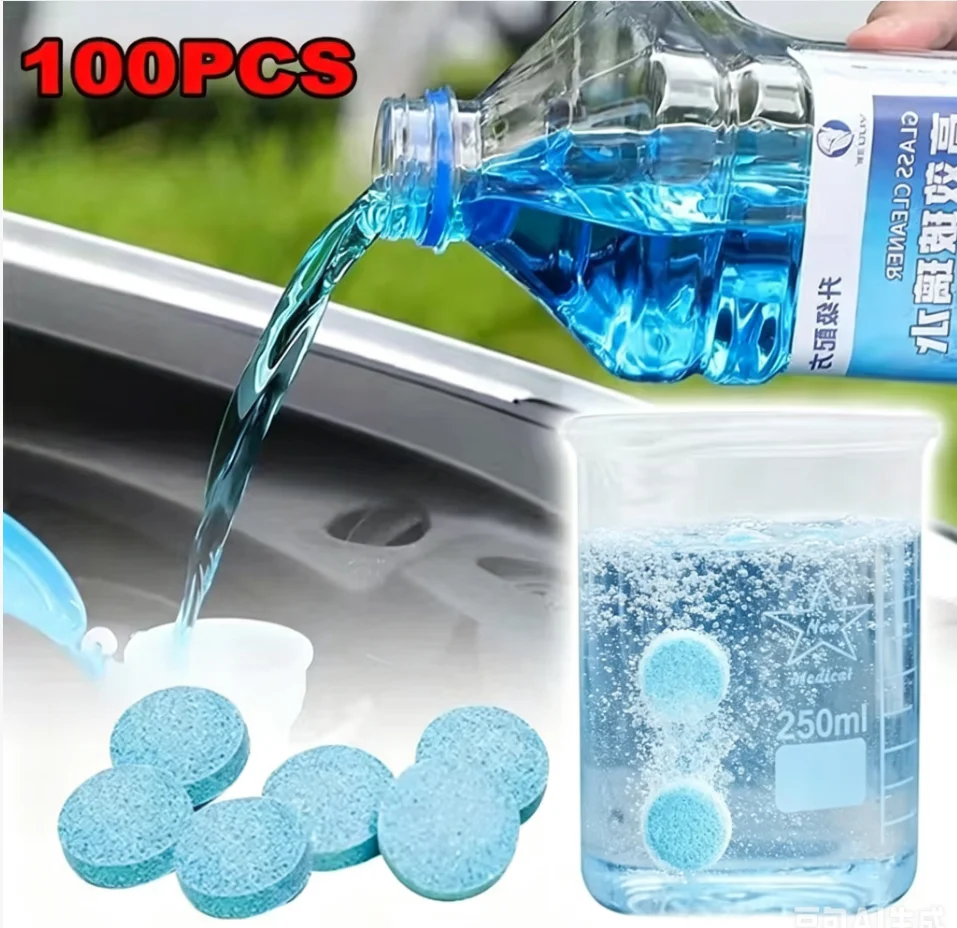 50 Pcs Auto Windshield Washer Solid Car Cleaning Effervescent Tablets Windshield Washer Concentrate Tablets for Car,Kitchen Wind