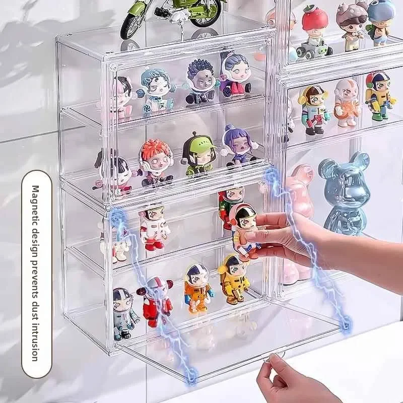 Acrylic Display Cabinet Home Use Dustproof Collectible Figure Storage Showcases Bubble Display Box Large Size Simple Style