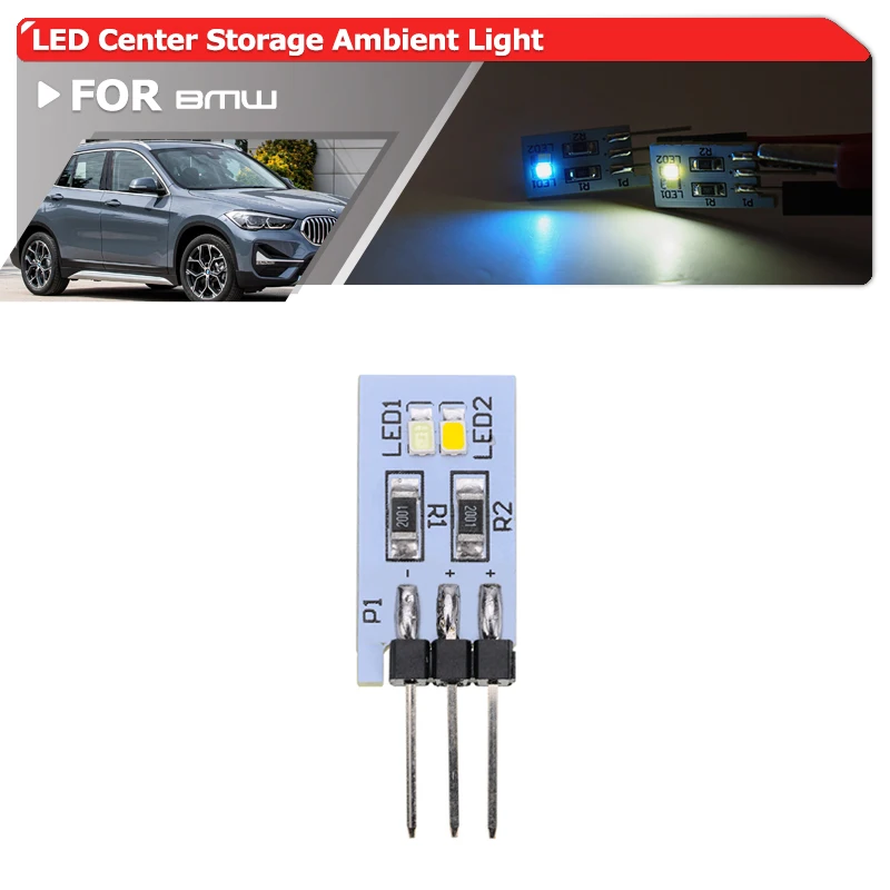 

Ambient Lighting Upgrade For BMW X1 E84 LCI F48 X2 F39 i3 I01 2Series F45 F46 Ice Blue/White LED Center Console Storage Light