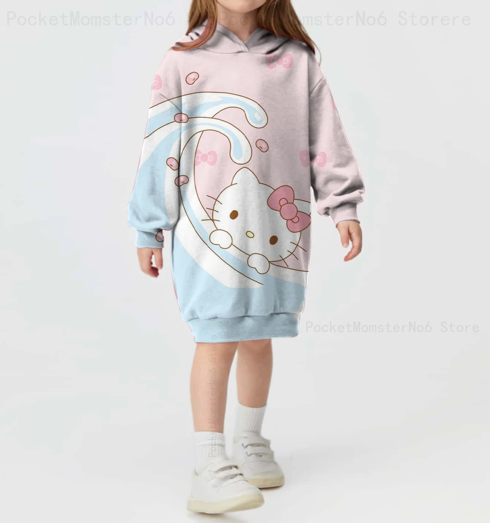 2024 new girls autumn and winter sports style pullover top Disney Hello Kitty print cute fashion hoodie