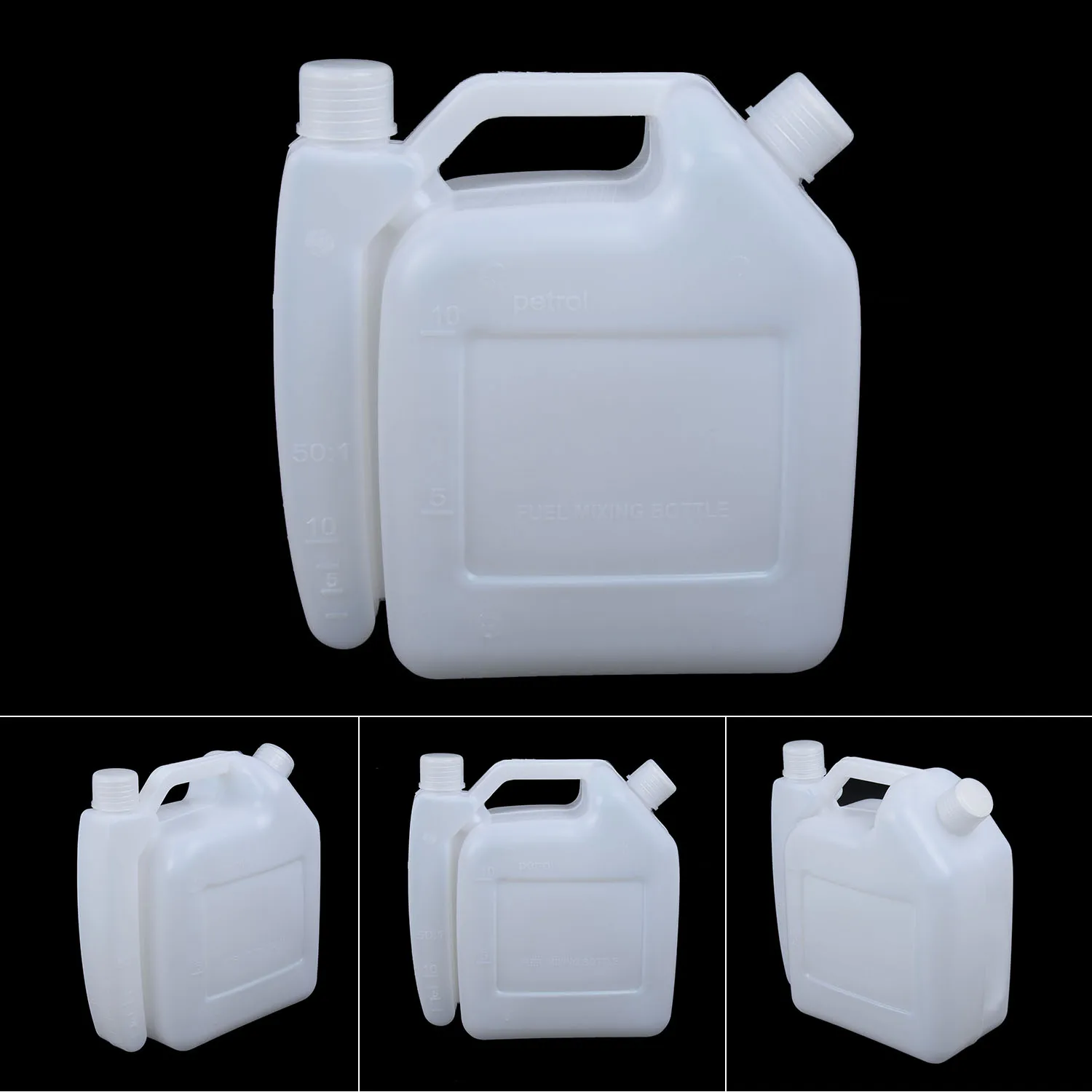 High Quality New Practical Mixing bottle Tank Holder Lawn mower Plastic Fuel petrol oil 1L 25:1 50:1 Container