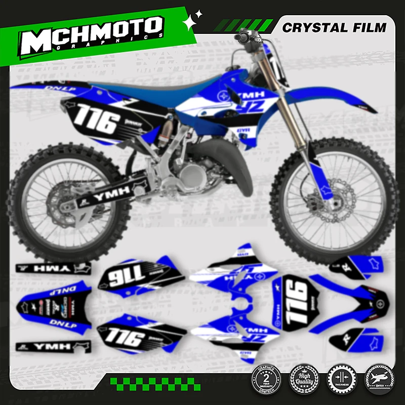

MCHMFG мотоциклетные графические наклейки, наборы наклеек для YAMAHA YZ125 YZ 250 2002-2014 YZ125 YZ250, номер, имя на заказ