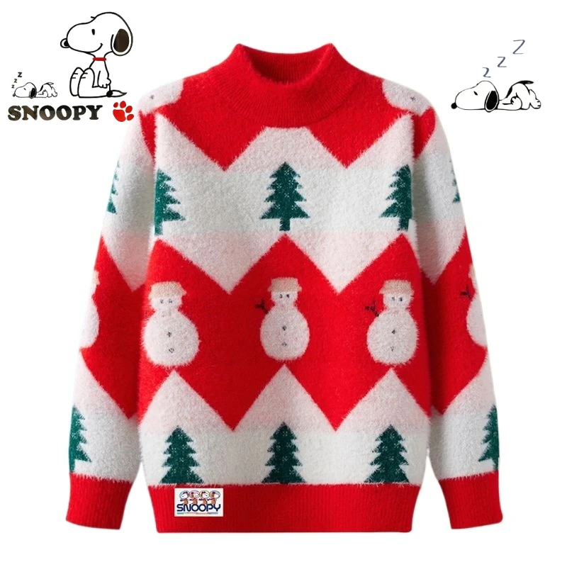 

Snoopy cartoon cute student sweater creative personality for boys and girls autumn and winter knitwear Christmas gift wholesale
