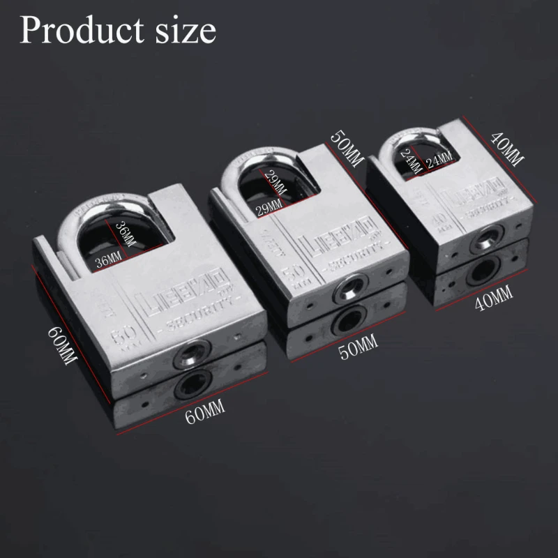 Multifunctional Padlock Keyed Padlock Waterproof Antirust Anti-Theft Lock Pry Door Lock Unlocked Head Window Lock with 3 Keys