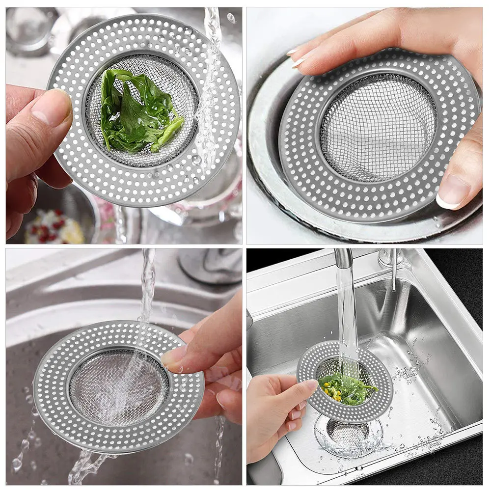 2 قطعة حوض الفولاذ المقاوم للصدأ مصفاة استنزاف الشعر الماسك للمطبخ الحمام دش حوض الاستحمام الغسيل حوض غسيل الصرف الأخدود