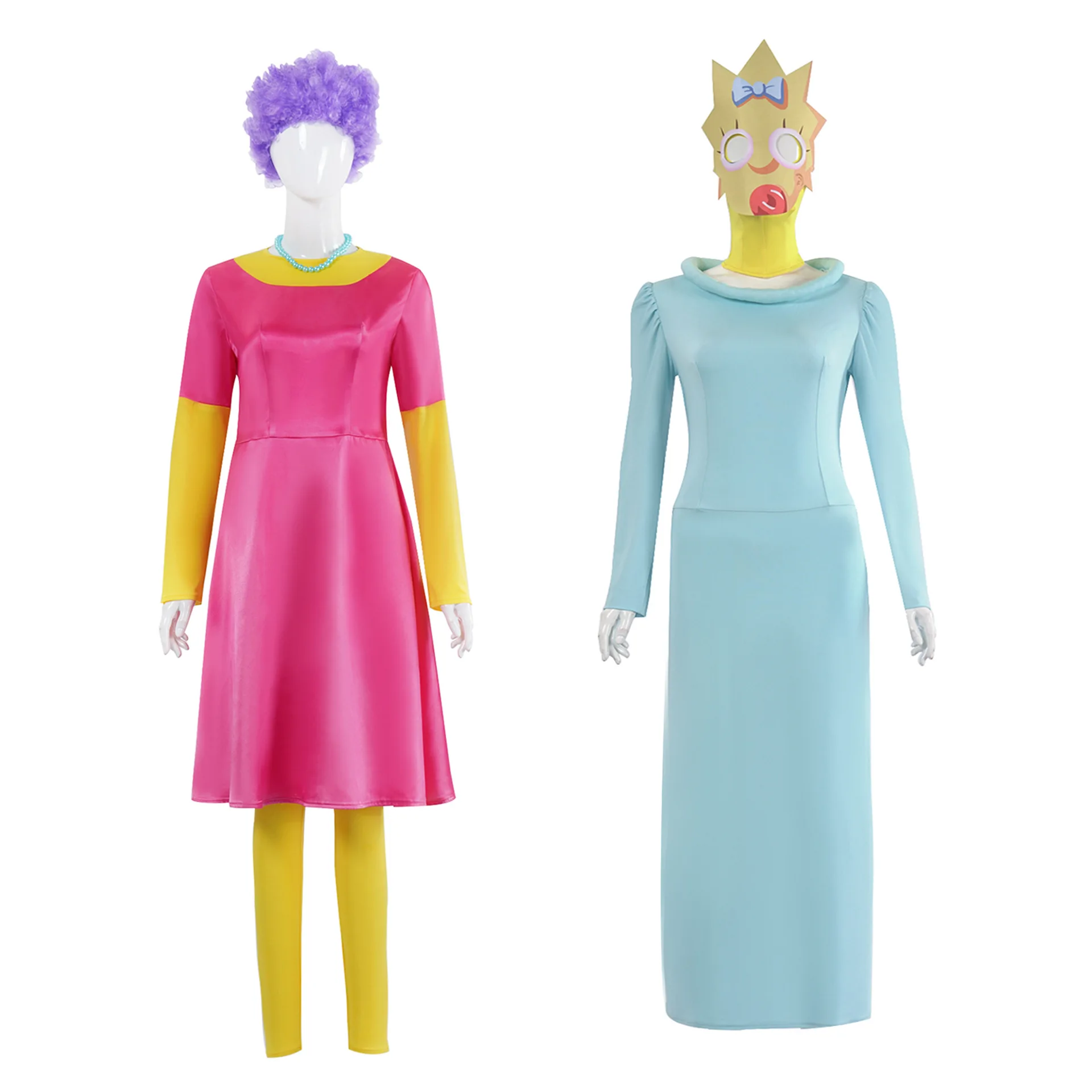 Halloween 2024 Adult The Simposons Maggie Simpson Costume Female Pink Selma Dress Outfits Women's Partty Bouvier Simpson Cosplay