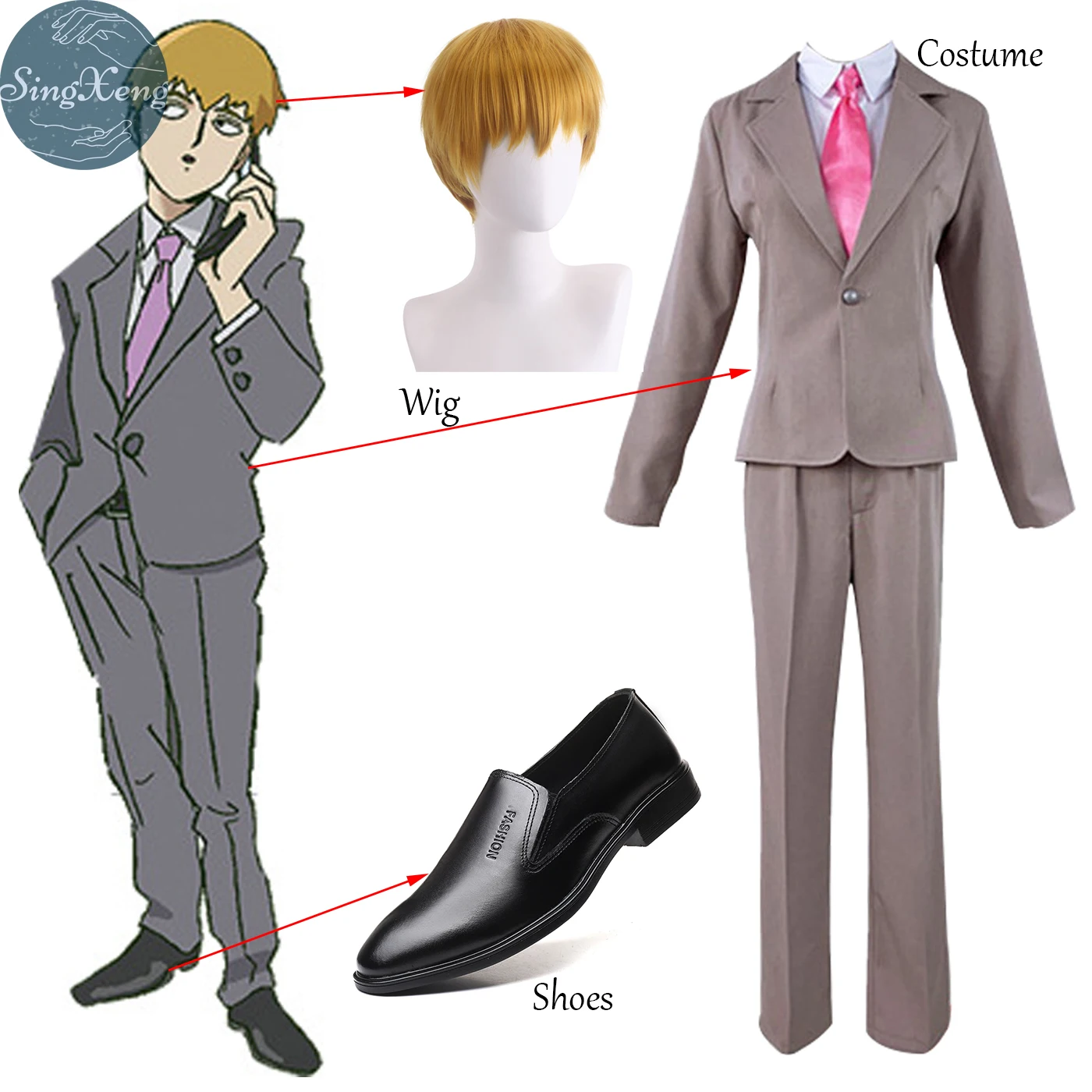 Reigen Arataka Anime Cosplay Fantasias, Personalizar Terno, Uniforme Halloween