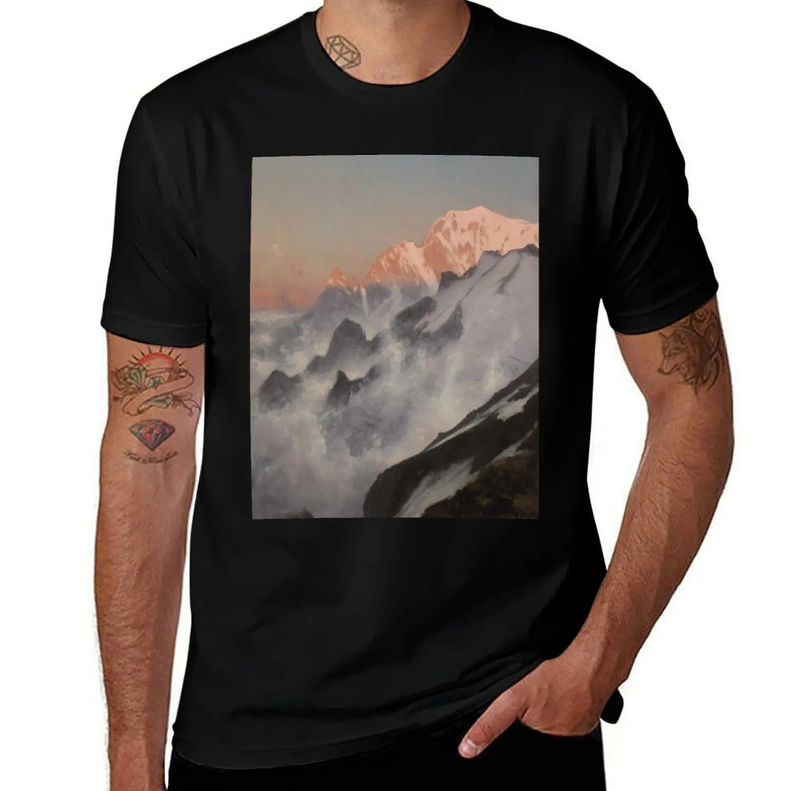 

Aiguille Noire de Peuterey, Mont Blanc (1890) - Gabriel Loppé T-Shirt summer shirt anime t shirts korean fashion mens t shirts