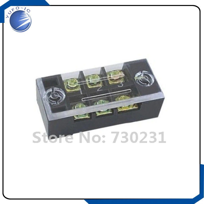 จัดส่งฟรี 2 ชิ้น TB-4503 600V 45A แถบขั้วต่อแบบสกรู 3 ตำแหน่ง แบบสองแถว พร้อมฝาครอบป้องกัน รุ่น A