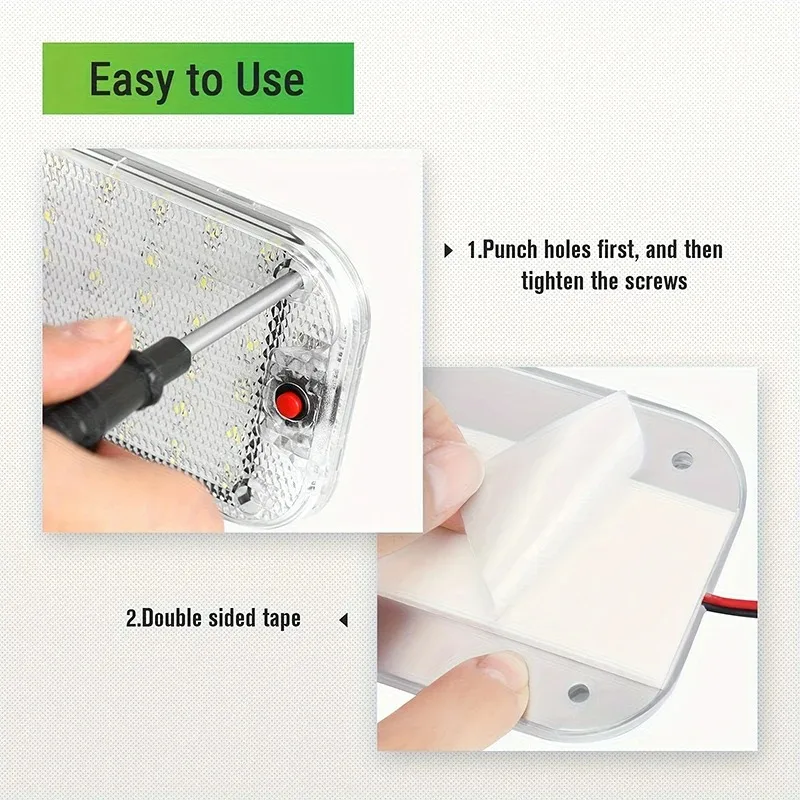 1PC 12V 24V LED Car Reading Light High Brightness 48LED Interior Cab Lamp Trunk Lighting Car Trunk Light Caravan Motorhome Light