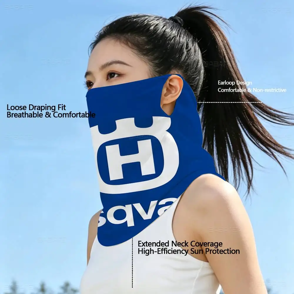 H-HusqvarnaS Logo UV Protection Neck Gaiter Quick Dry Face Mask for Cycling Hiking Skiing Outdoor Activities view 3