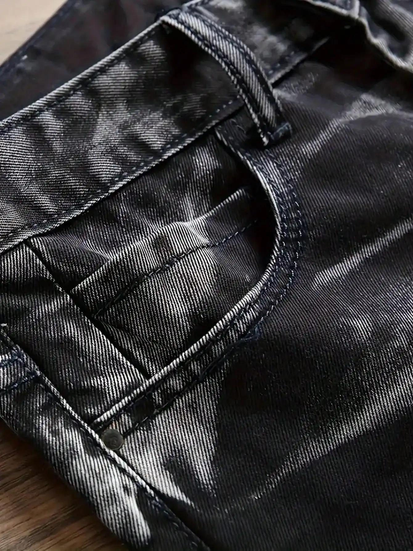 Jeans Black White Slim Fit Stretch - Image 3