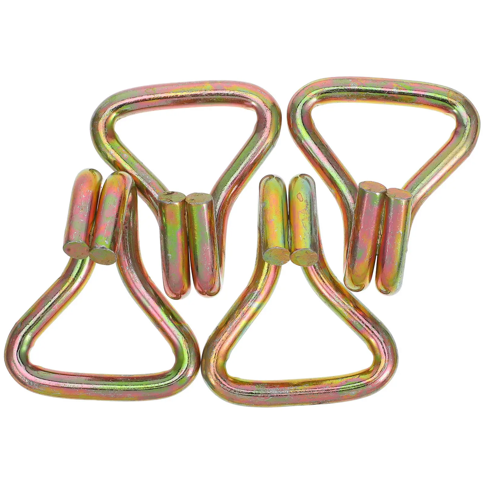 4Pcs Cargo Fixing Hook Heavy Duty Steel Double J Strap Hooks Tie Down Ratchet Strap Replacement Hooks Fixing Hook
