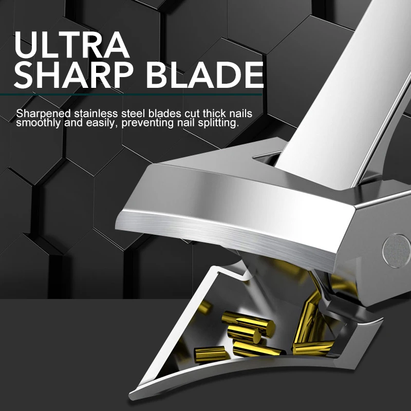 Cortauñas de borde inclinado con receptor, cortador de uñas encarnadas de acero inoxidable, herramientas de manicura, 1 Uds.