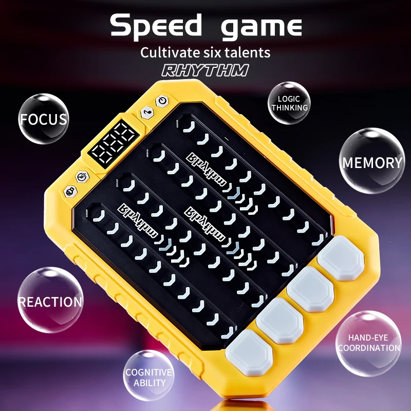 ZLang Montessori Pockets Travel Toy Electronic Music Rhythm Puzzle Game Machine Light Up Educationa Sensory Fast Push Table Game