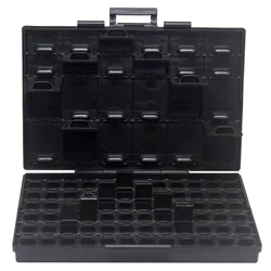 AideTek Box Organized anti-static ESD safe enclosure SMD SMT IC diode parts organizer transistor plastic toolbox black BOXALL96A