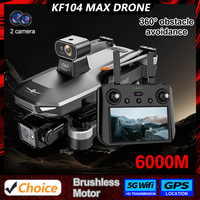 SJRC KF104 MAX2 Drone with Screen Remote Control Dual Camera Aircraft 3-Axis Gimbal Brushless Motor 360° Obstacle Avoidance Dron