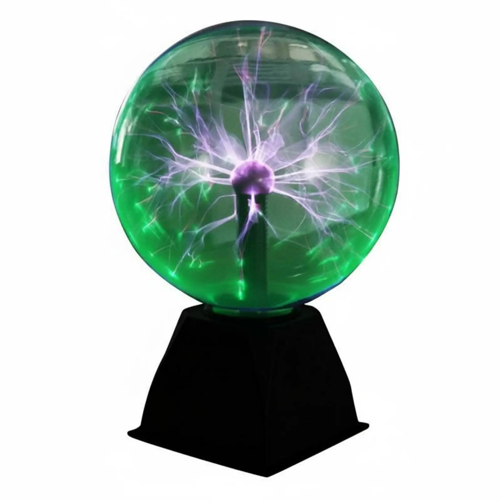Electric Filament Globe Lamp 8 Inch Plasma Ball with Ebony Base for Bedroom Living Room Display