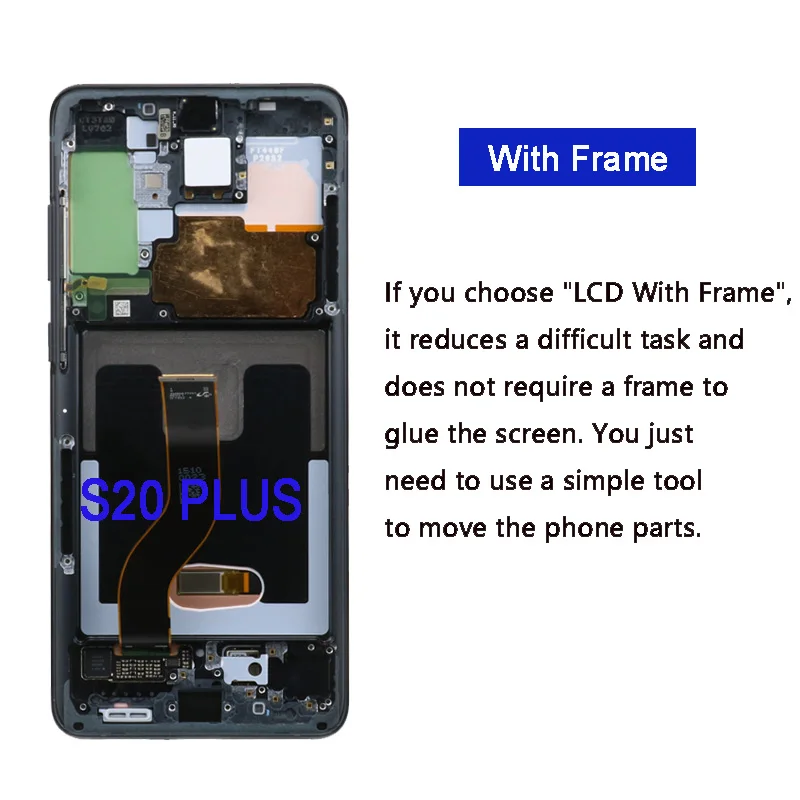 Super AMOLED For Samsung S20 plus Lcd G985 G985F G985F/DS with Frame Display Touch Screen Digitizer For Samsung s20 plus LCD