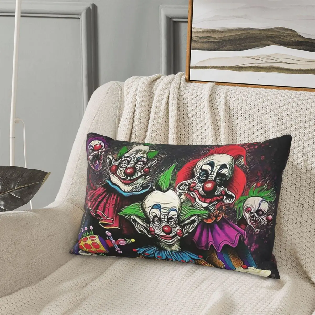 Killer Klowns From Outer Space Rectangle Pillowcase Cushion Cover Decor Bedroom Bed Home Comfort Throw Pillow