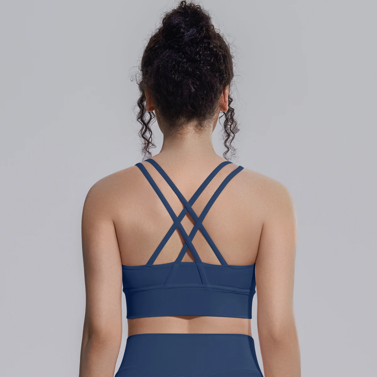 Damen Einfarbiger Schöner Rückenfreier Yoga-BH Yoga-Unterwäsche mit Brustpolster Sommer Fitness Sport Stoßfester Workout-Top Sexy BH – Detail 11
