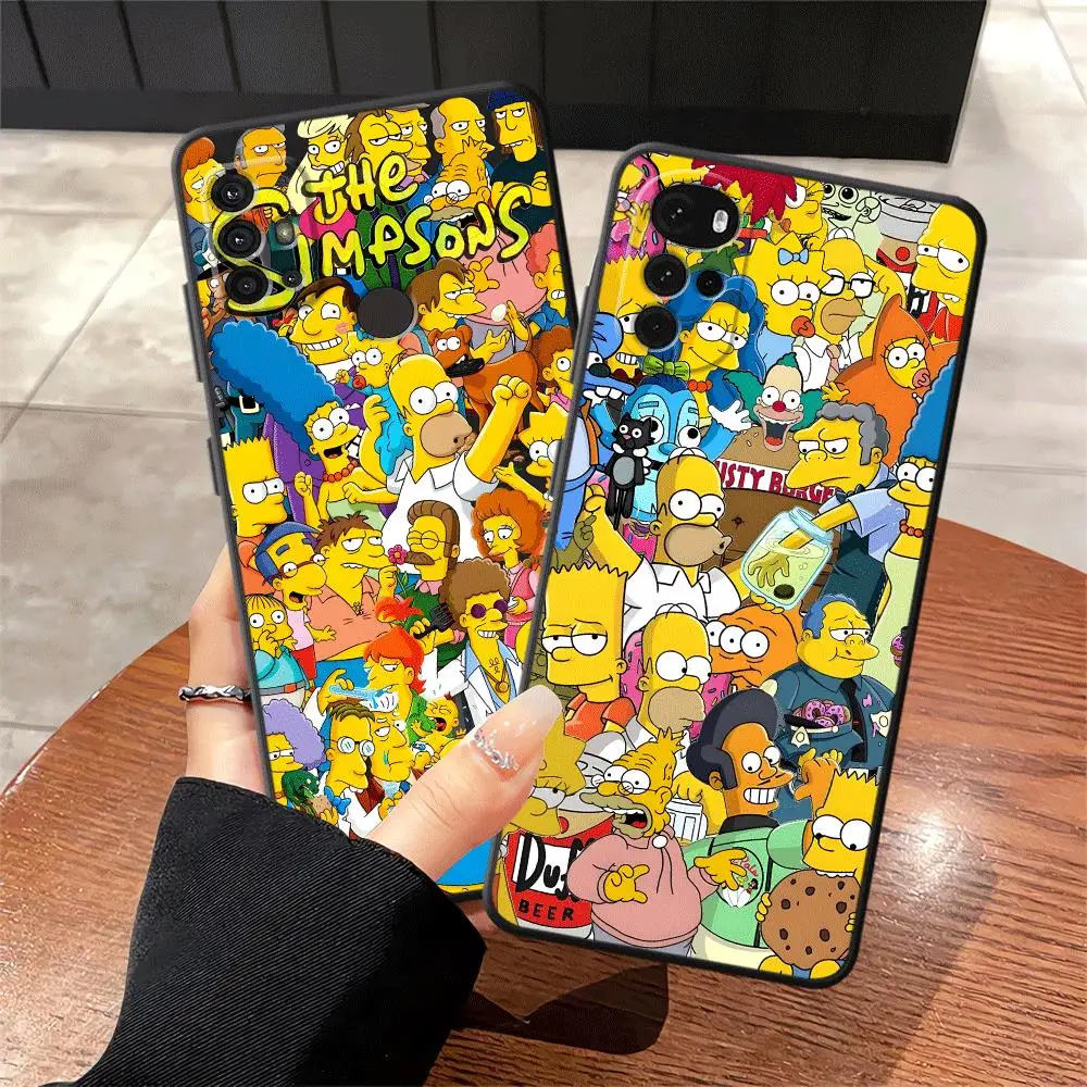 Hülle für Motorola Mot G60 G71 G51 G73 G22 Edge40 G32 G52 G50 Edge 20 Pro 30 Lite G53 G30 G60s Schwarze Handyhülle The Simpsons