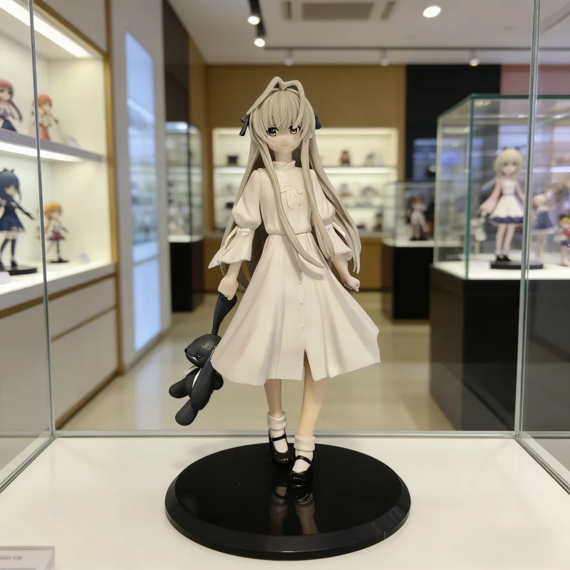 Japanese Anime Yosuga No Sora Kasugano Sora Figure 18cm PVC White Dress Standing Pose Cute Girl Collectible Model Toy Fans Gift