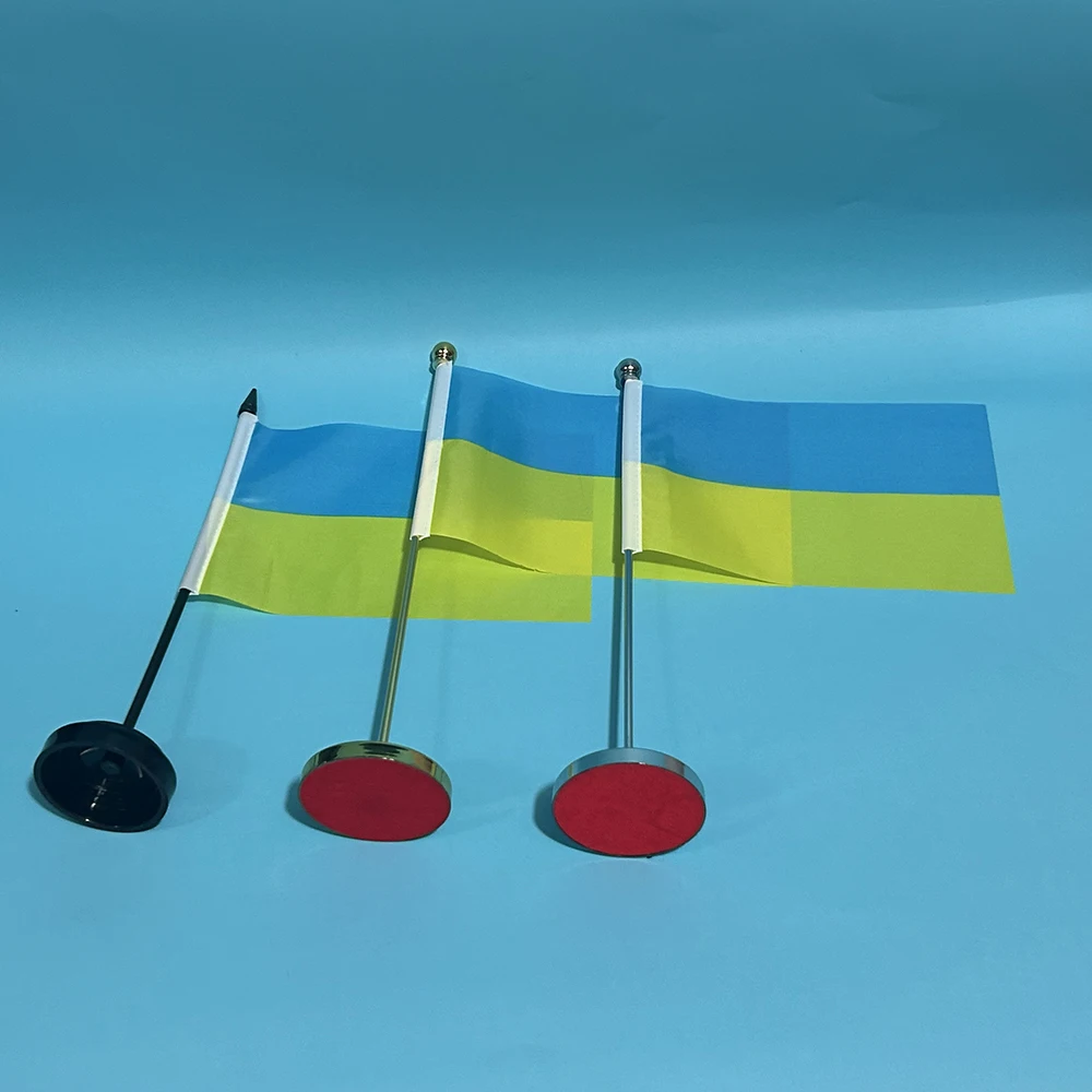 SKY FLAG Office Desk Small Flag of Ukraine Flag 14x21cm Polyester Ukraine National Flag Country Banner Desk Ornaments Flags
