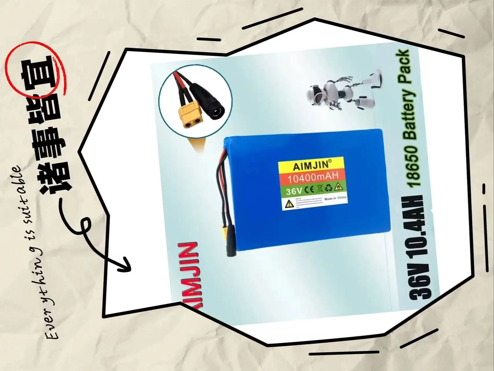 

100% новый аккумулятор 36 В 10400 мАч 18650 10S4P аккумулятор 36 В 10,4 Ач аккумулятор для скутера с BMS + зарядное устройство