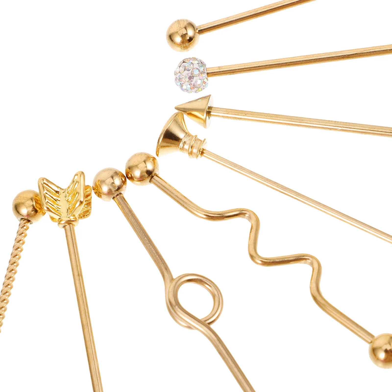 

8Pcs Ear Expansion Screws Industrial Barbell Ear Studs Stainless Steel Arrows Screw Piercing Jewelry Unisex Fashion Accessory