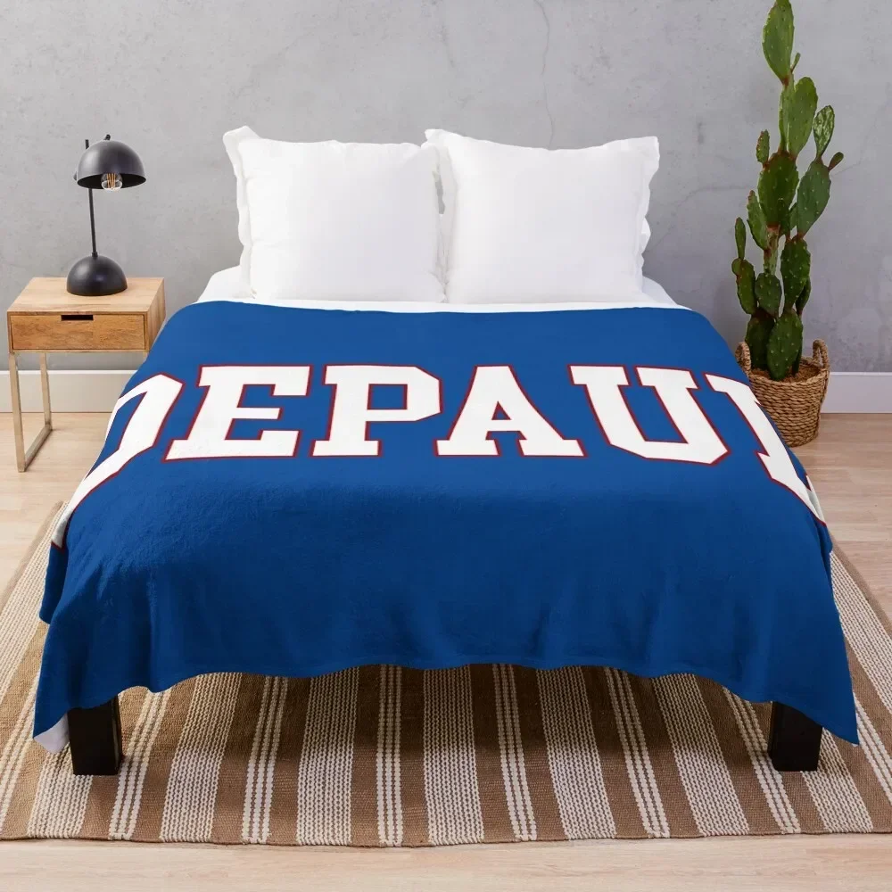 depaul - varisty font curved Throw Blanket decorative Blankets For Baby sofa bed Blankets