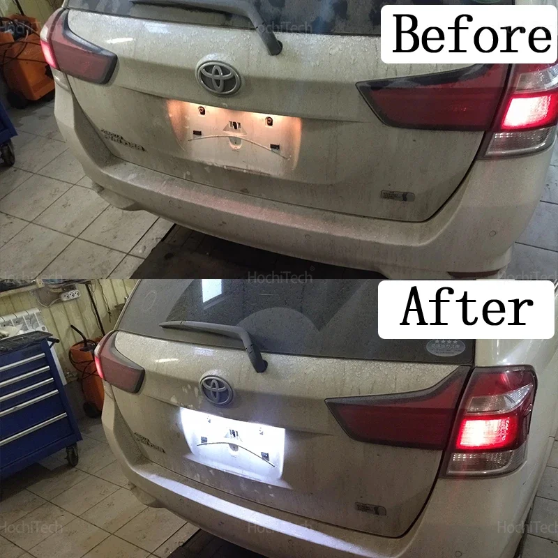 Canbus White For Toyota Yaris/Vitz Camry Corolla Prius C Ractis Verso S 2Pcs DC12V LED License Number Plate Light Lamp LED White