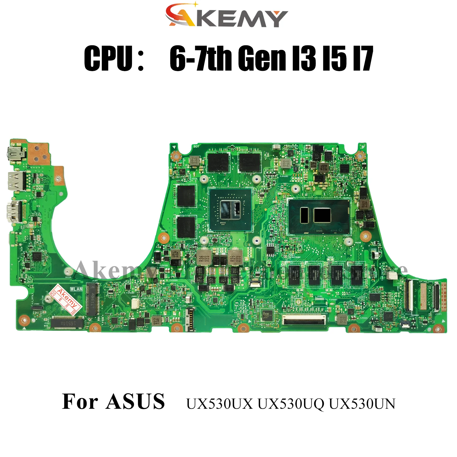 

UX530UQ Материнская плата для ноутбука ASUS ZenBook UX530U UX530UQ UX530UN UX530UX BX530U RX530U U5100U UX530UR Материнская плата I3 I5 I7 CPU
