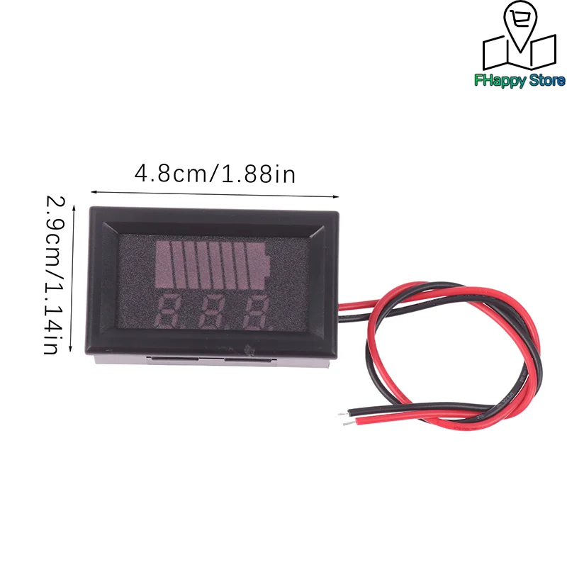 Car Battery Charge Level Indicator 12V 24V 36V 48V 60V Lithium Battery Capacity Meter Tester Blue Display LED Tester Voltmeter
