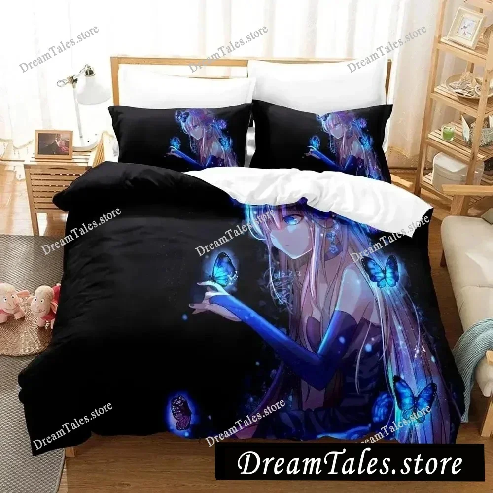 

2025 Angel Girl Bedding Set Single Twin Full Queen King Size Bed Set Adult Kid Bedroom Duvet Cover Sets Anime Parure De Lit Bed7