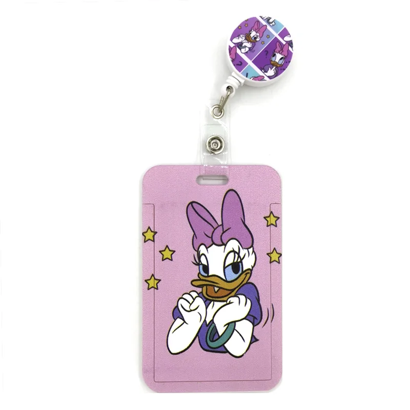 

Daisy Donald Duck Fashion Women Card Holder Lanyard Colorful Retractable Badge Reel Nurse Doctor Student Card Clips Badge Holder