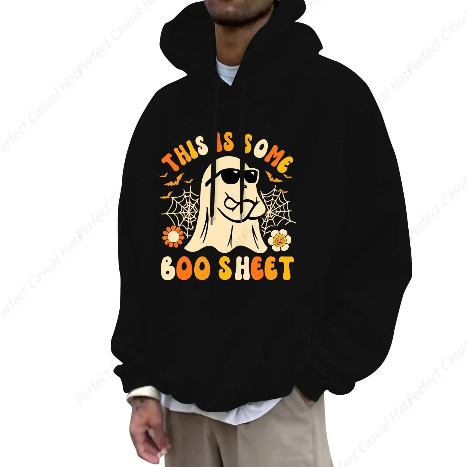 

High Quality This Is Some Boo Sheet printing Halloween Hoodie Men Ghost Funny Gifts Long Sleeve Drawstring Pullover Hoodie