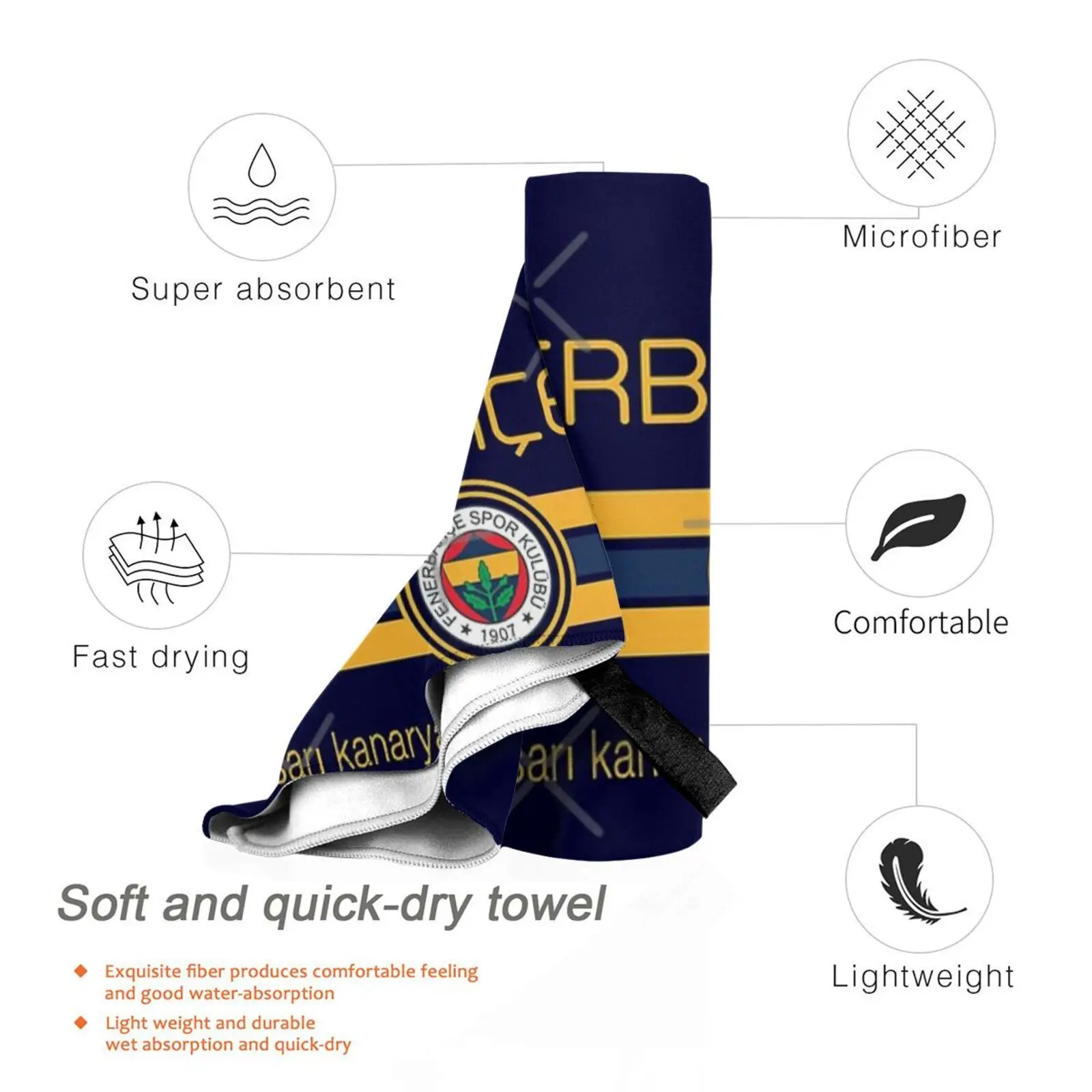 Super League - Fenerbahce Home Navy Bathrobe Woman Bathrobe Woman Bath-House Towel Beachwear